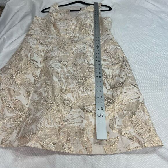 Connected Apparel Light Pink Floral-Print Metallic Dress Sz 10 Women’s - Picture 4 of 7